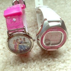 Casio digital watch and Disney princess watch